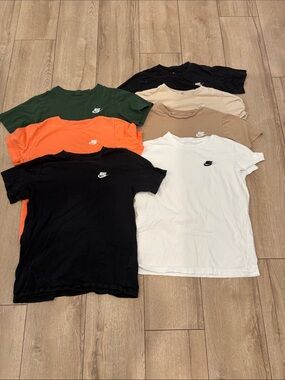 Nike Short-Sleeve Crew T-Shirts in Black, White, Green, Orange, Tan, Cream